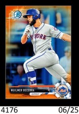 1-2017 BOWMAN CHROME DRAFT ORANGE REFRACTOR WUILMER BECERRA METS 06/25
