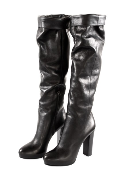 Luxus Prada Overknee Stiefel 1WP089 Schwarz Weiches Leder Neu 39,5 40 Uk 6.5-image