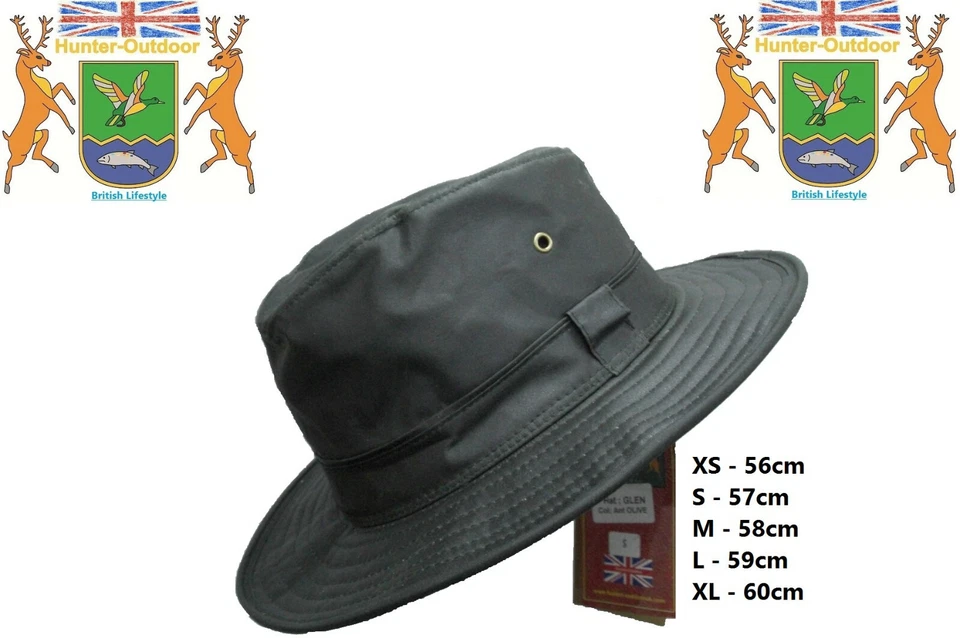 Sombrero GLEN Algodón Encerado Original Cazador Exterior Estilo Trilby Nuevo con Etiquetas Foto 2 de 4
