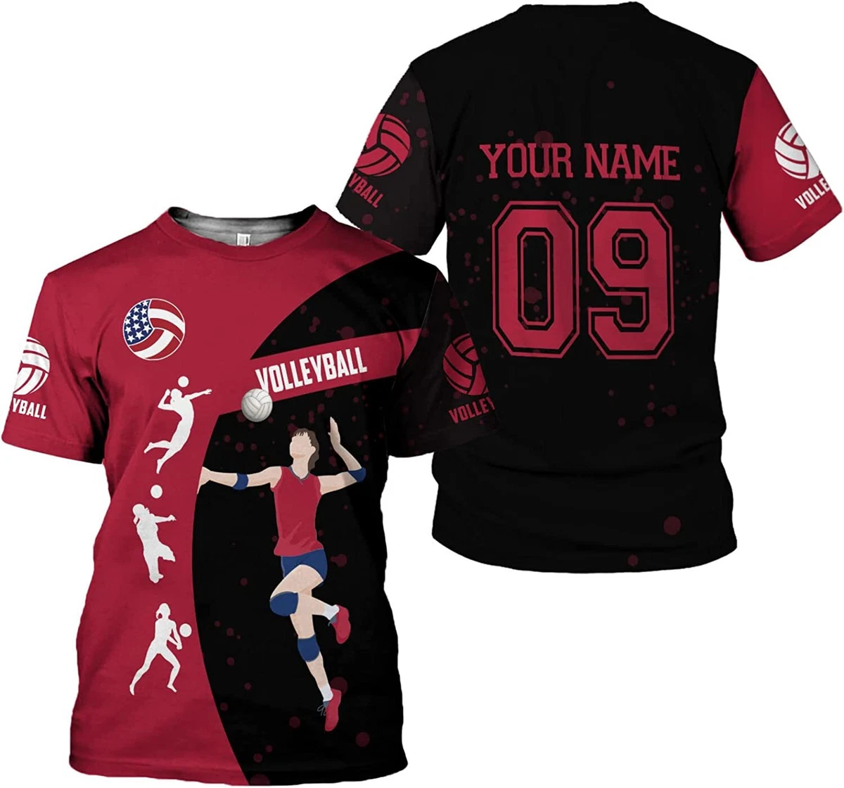 Personalized Name Volleyball Shirt 3D Girls Boys Volleyball T Shirt Mom Dad Vo
