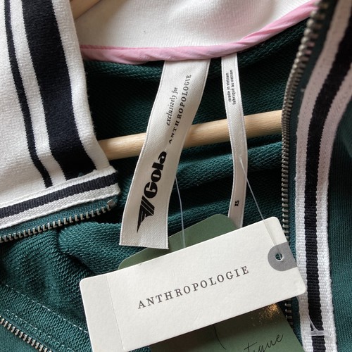 XS - Gola Anthropologie $138 Dark Green & Pink Hat Trick Jacket NEW 0703SC - Imagen 4 de 4