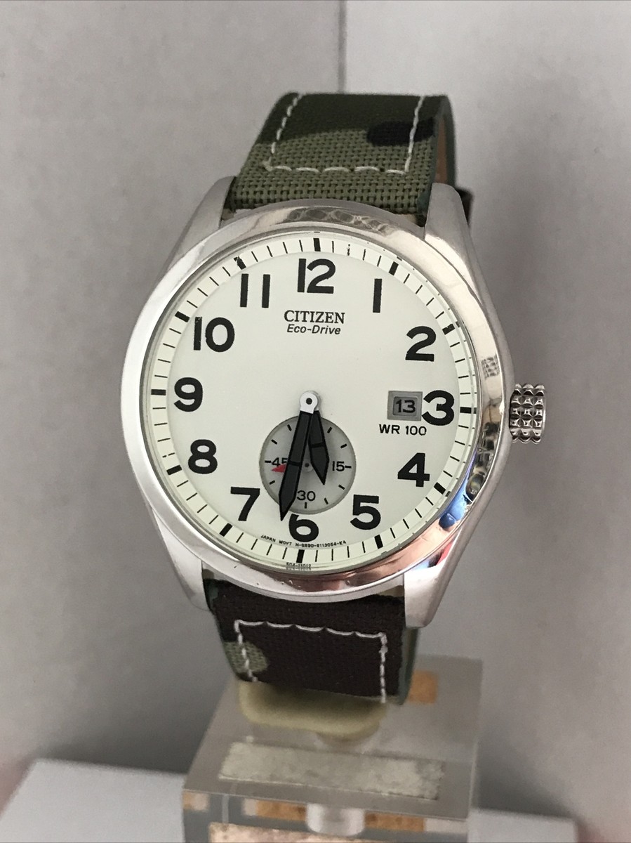 CITIZEN BV1080-18A ミリタリーデザイン エコドライブ スモセコ シチズン 逆輸入 ミリタリー エコドライブ BV1080-18A ホワイト