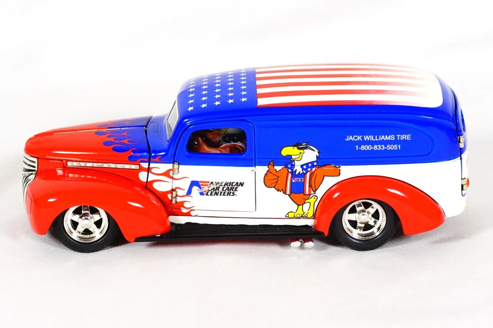 Liberty Classics 1941 Chevy Jack Williams Neumáticos Patriótico Diecast Hot Rod RARO Foto 2 de 4