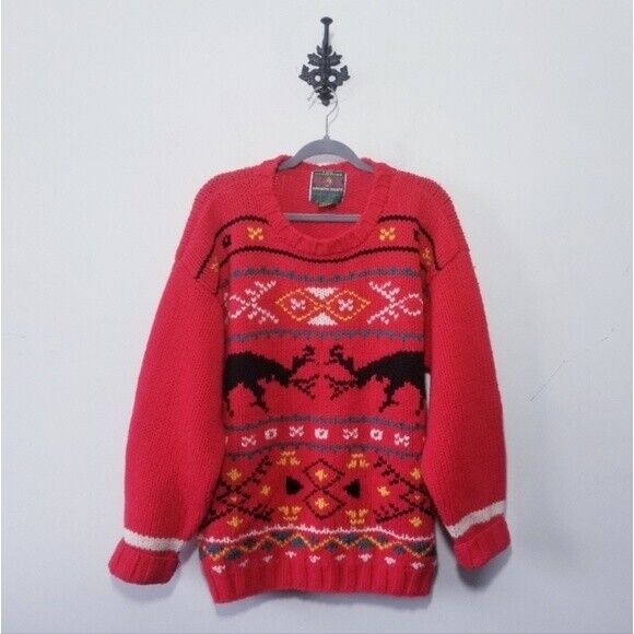 Vintage Wool Christmas Sweater Size M Box Mens Cl… - image 1