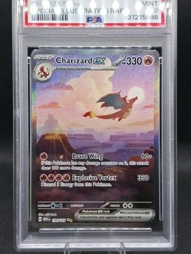 2023 POKEMON MEW EN-151 SPECIAL ILLUSTRATION RARE #199 CHARIZARD EX PSA 9
