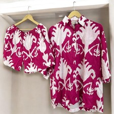 Indian block print ethnic cord set for womens hippie cotton summer dressing gown