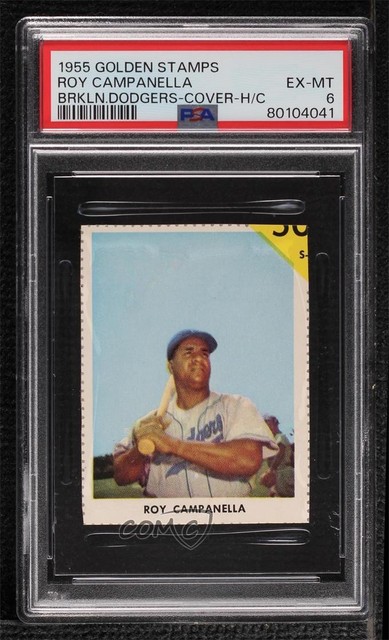 1955 Golden Stamps Brooklyn Dodgers Book Cover Cards Roy Campanella PSA 6 w5p