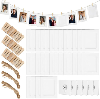 Fotogirlande mit Holzclips für Fotos, Collagen, DIY Dekorationen, umweltfreundli