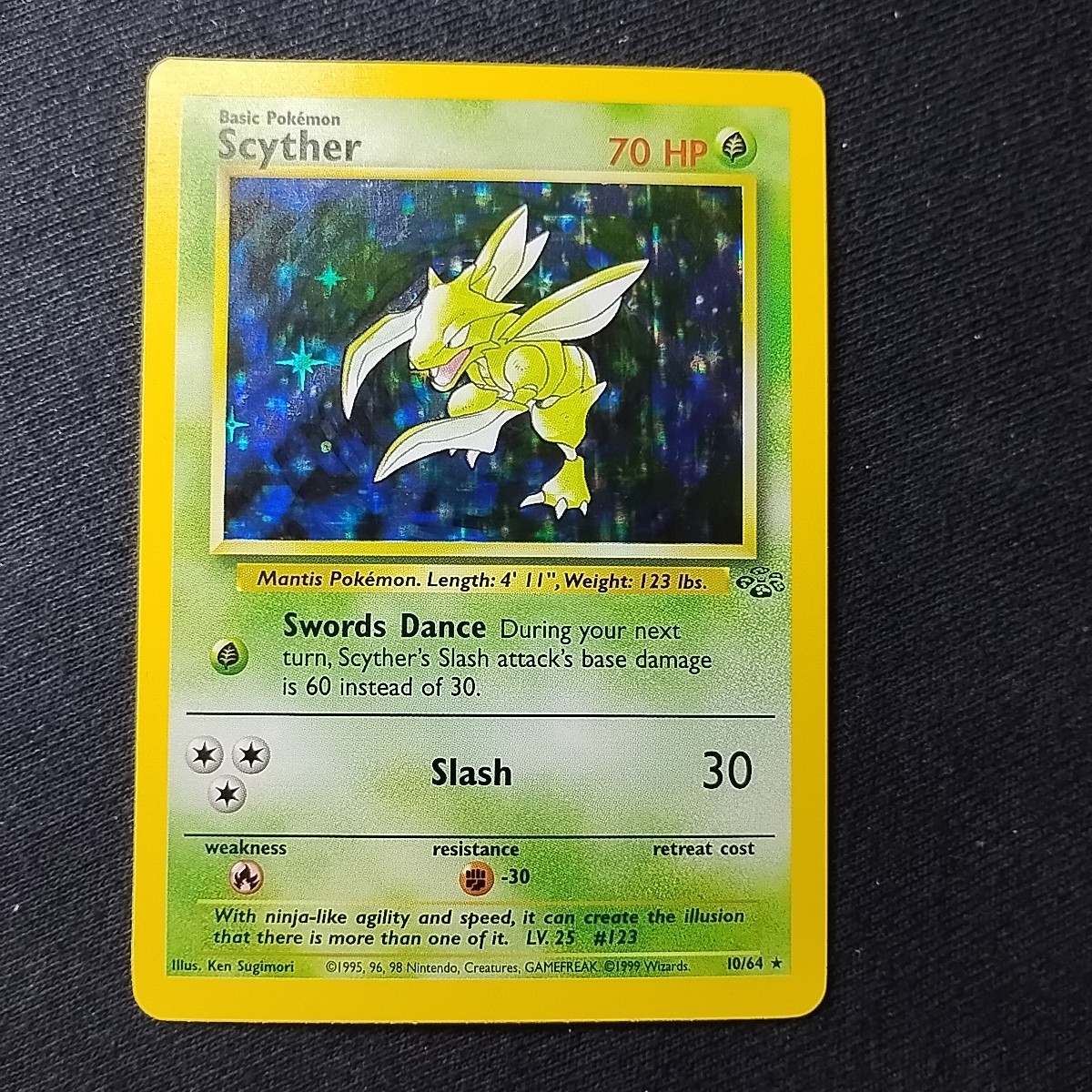Pokémon TCG Scyther Jungle 10/64 Unlimited Holo Rare NM