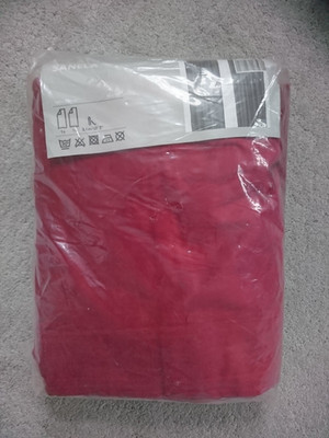 IKEA SANELA 100 % BAUMWOLLE SAMT REICHE HIMBEERE PR VORHÄNGE 55'' BX108'' D NICHT EINGESTELLT
