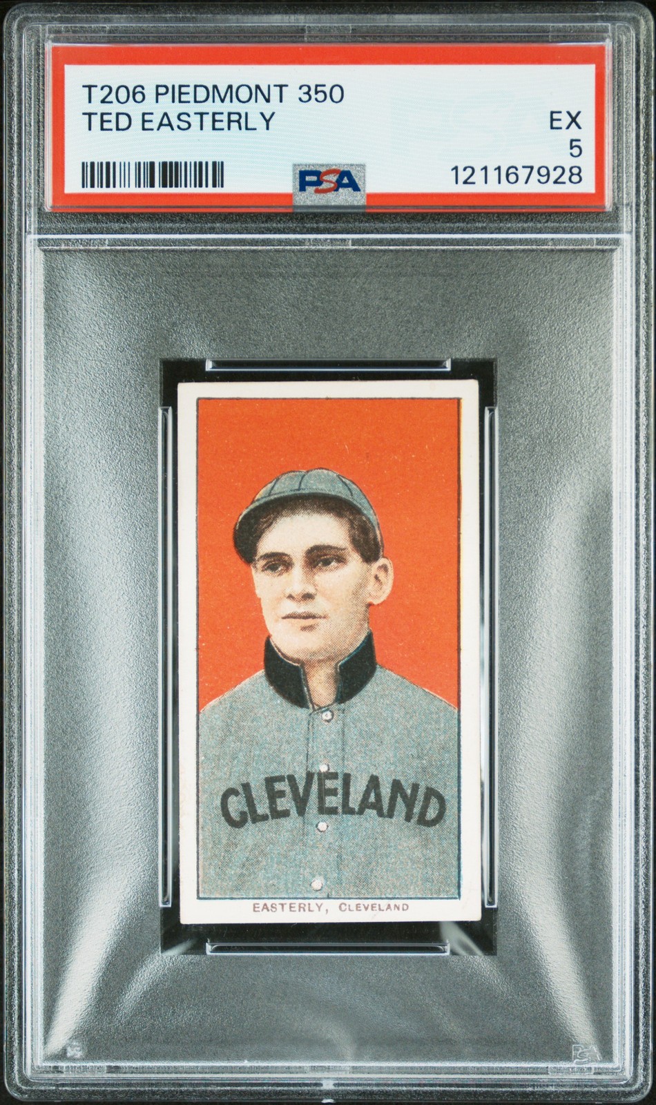 1909-11 T206 PIEDMONT 350 TED EASTERLY PSA 5