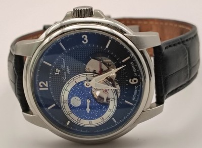 Z Men Working Lucien Piccard Nebula Automatic 24hr Skeleton Open Heart 21J Watch