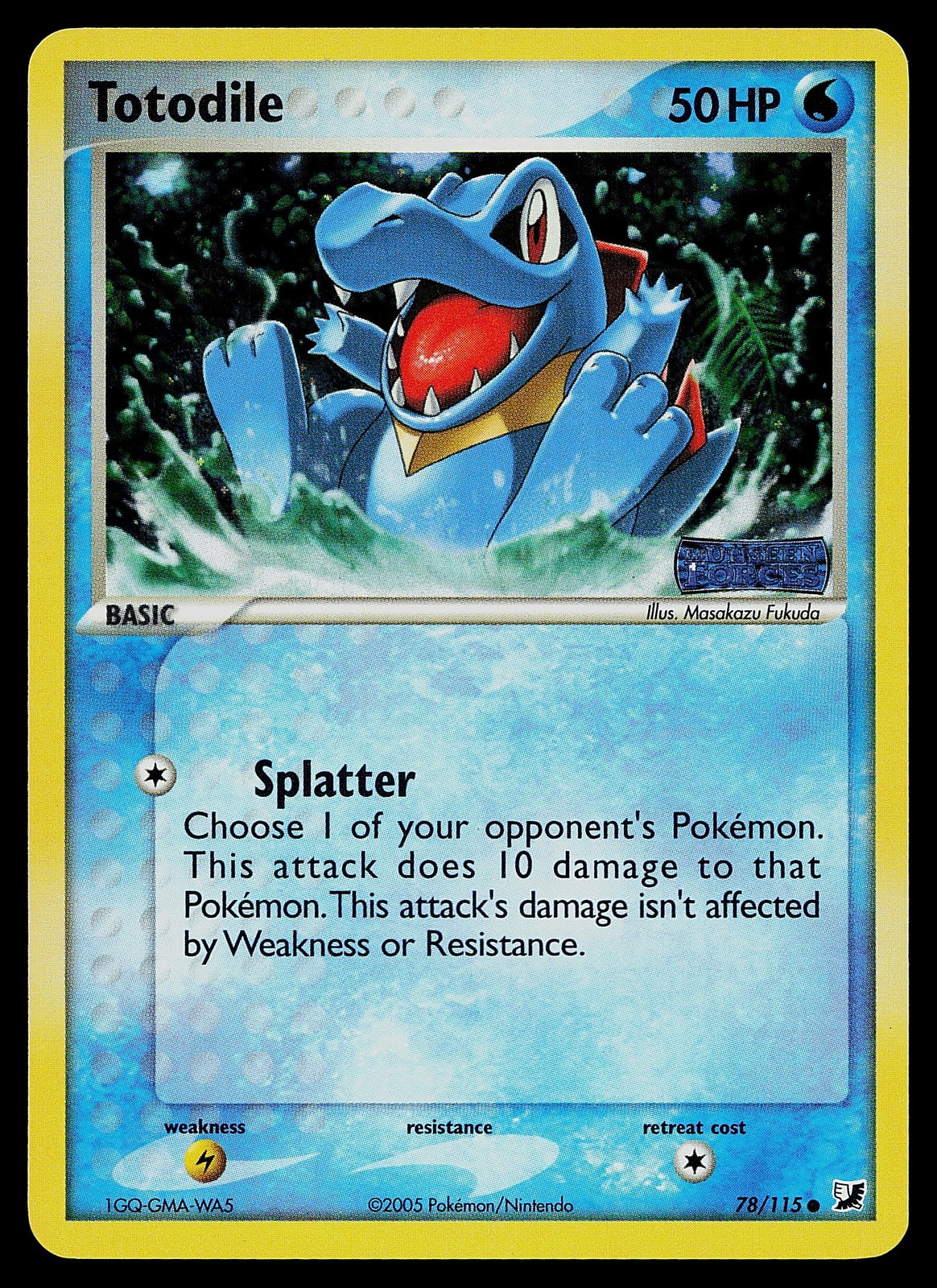 Pokemon Card - Totodile Unseen Forces 78/115 Reverse Holo Stamped