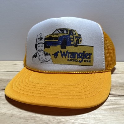 Vintage Dale Earnhardt Wrangler Racing Team Trucker Snapback Cap Hat Gold Unworn