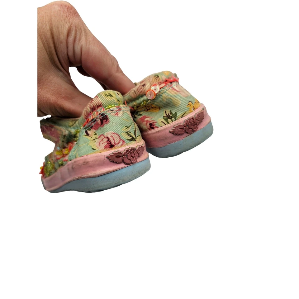 Lelli Kelly Infantil Bebé Zapatos Flor Lentejuelas Zapatilla Rosa/Blanco Talla 24 EE. UU. 8 Foto 4 de 4