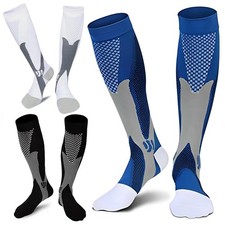 Plus Size Compression Socks Wide Calf for Women Men,3 Pair Sport Compression ...