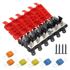 NEW Distribution Block 1 in 5 out 5-Way Fuse Holder With Fuse 30A 60A 100A