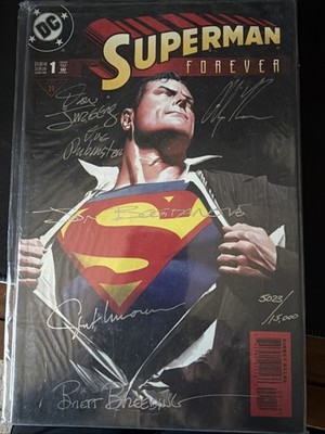 Superman Forever #1 Book DC Comics  1998 Signed Alex Ross Dan Jurgens And More!