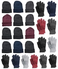 12 Pack Yacht  Smith Unisex Hats and Gloves Set, Winter Bulk Wholesale Set
