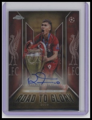 2025-26 Topps Chrome UEFA CC #RTG-RB Roberto Firmino Road to Glory Auto Gold /50