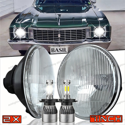 For Chevy Chevelle 1971-1973 - 7'' Inch LED Headlights Round Hi/Lo Sealed Beam