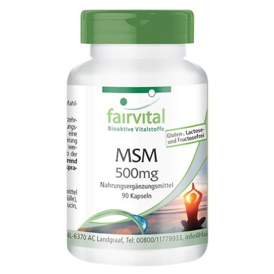 MSM 500 mg 90 Kapseln Methylsulfonylmethan - biologisch aktiver Schwefel | VEGAN