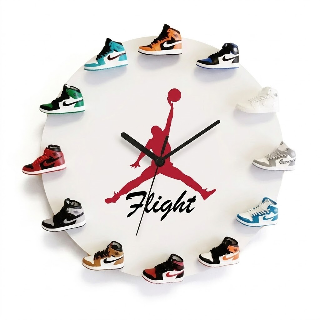 Jordan Wall Clock Mini 3D Sneakers Watch Magnet Gift Sport