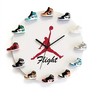 Jordan Wall Clock Mini 3D Sneakers Watch Magnet Gift Sport Basketball Theme