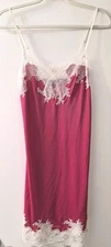 Natori Enchant Chemise Gown Small Nightgown Pink Ivory Lace Elegant Honeymoon 