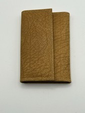Vintage Baronet Genuine Cowhide Leather Tri-Fold 6 Key Holder Snap Closure Tan