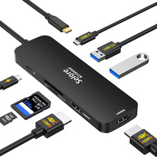 USB C Docking Station Dual HDMI Monitor, USB C to Dual HDMI Adapter with 2HDMI P