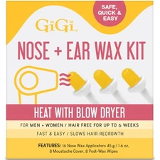 GiGi Nose and Ear Waxing Kit Hair Removal Agent for Sensitive Skin 1.6 Ounce