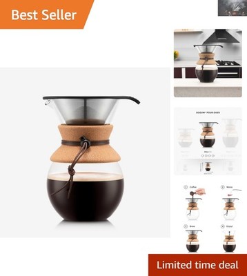 34oz Pour Over Coffee Maker - Classic Style with Stainless Steel Filter