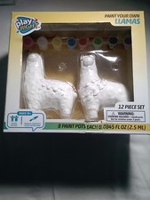 Paint Your Own Lamas 12 Piece Kit from Play Right NEW Unopened