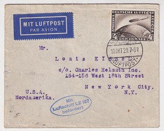 DR Zeppelin Mi 424 on cover Friedrichshafen New York #2 print random