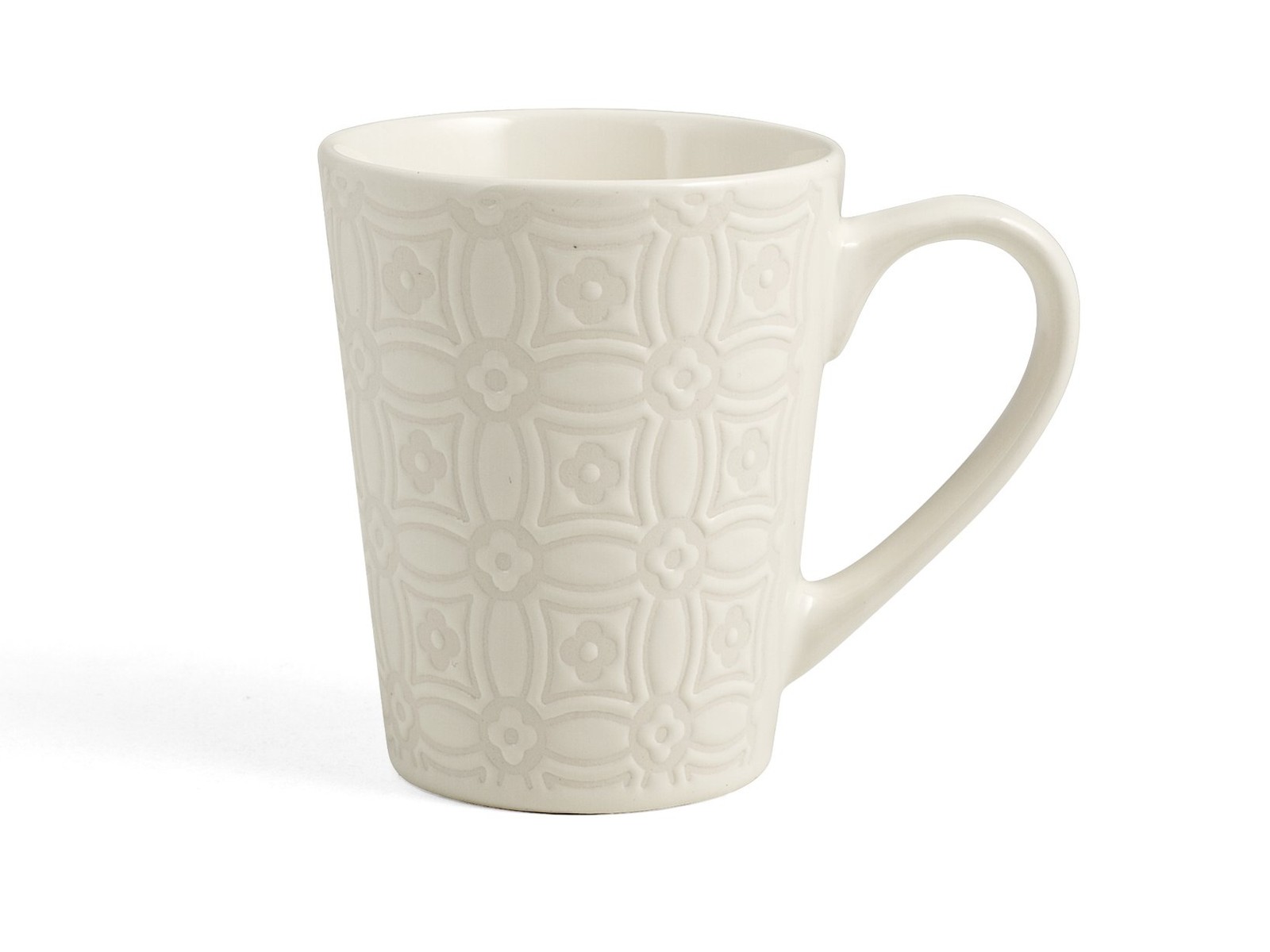 Lot de 6 tasses à café en grès blanc Silhouette de 300 ml pour expresso