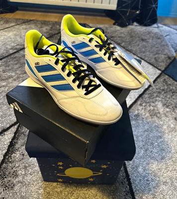 Adidas Super Sala III Hallenschuhe Unisex EUR 44 2/3 Weiß/Blau/Gelb