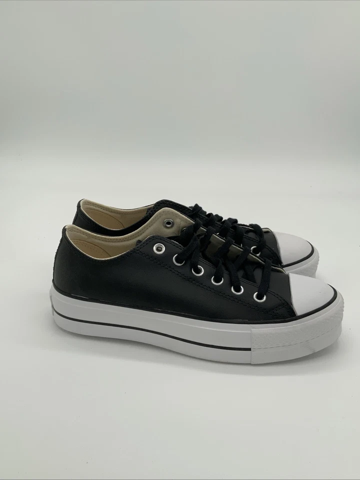 Converse Mujer CTAS Plataforma Elevadora Buey BAJO Negro Blanco Negro 561681C EE. UU. 8.5 Foto 4 de 4