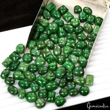 Natural 850 Ct Brazilian Dark Green Emerald Mix Cabochon Loose Gemstones 87 Pcs