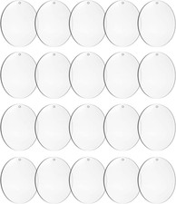 4 Inch Round Acrylic Blanks Ornament 20 Pcs Clear Acrylic Disc Circle with Holes