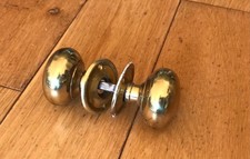 Pair Vintage Brass Door Knobs - Ref2 - (Black D 8)