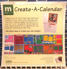 Create-A-Calendar making memories 13" x 13" pages new unused blank white pages