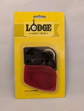 Lodge Cast Iron Pan Scrapers Set of 2 | Polycarbonate Cleaning Tools New Sealed