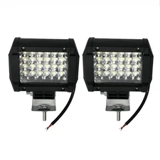 2 PCS 4 inch 72W LED Light Bar 12000LM Work Flood Pods Offroad Driving Fog Lamp