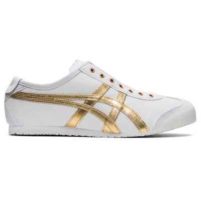 Onitsuka White Pure Gold Tiger Mexico 66 Slip On Shoes Black 23.0 cm