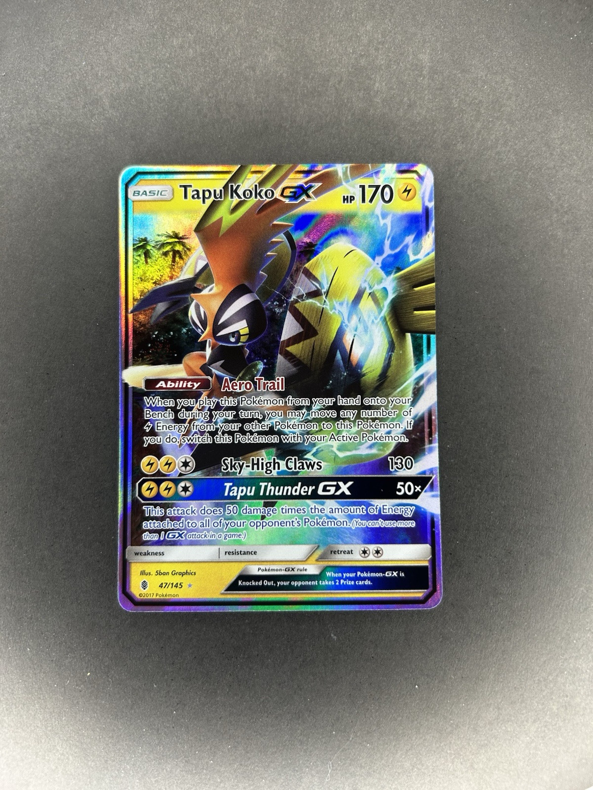 Tapu Koko GX 47/145 - S&M: Guardians Rising Ultra Rare - Pokémon TCG (NM)
