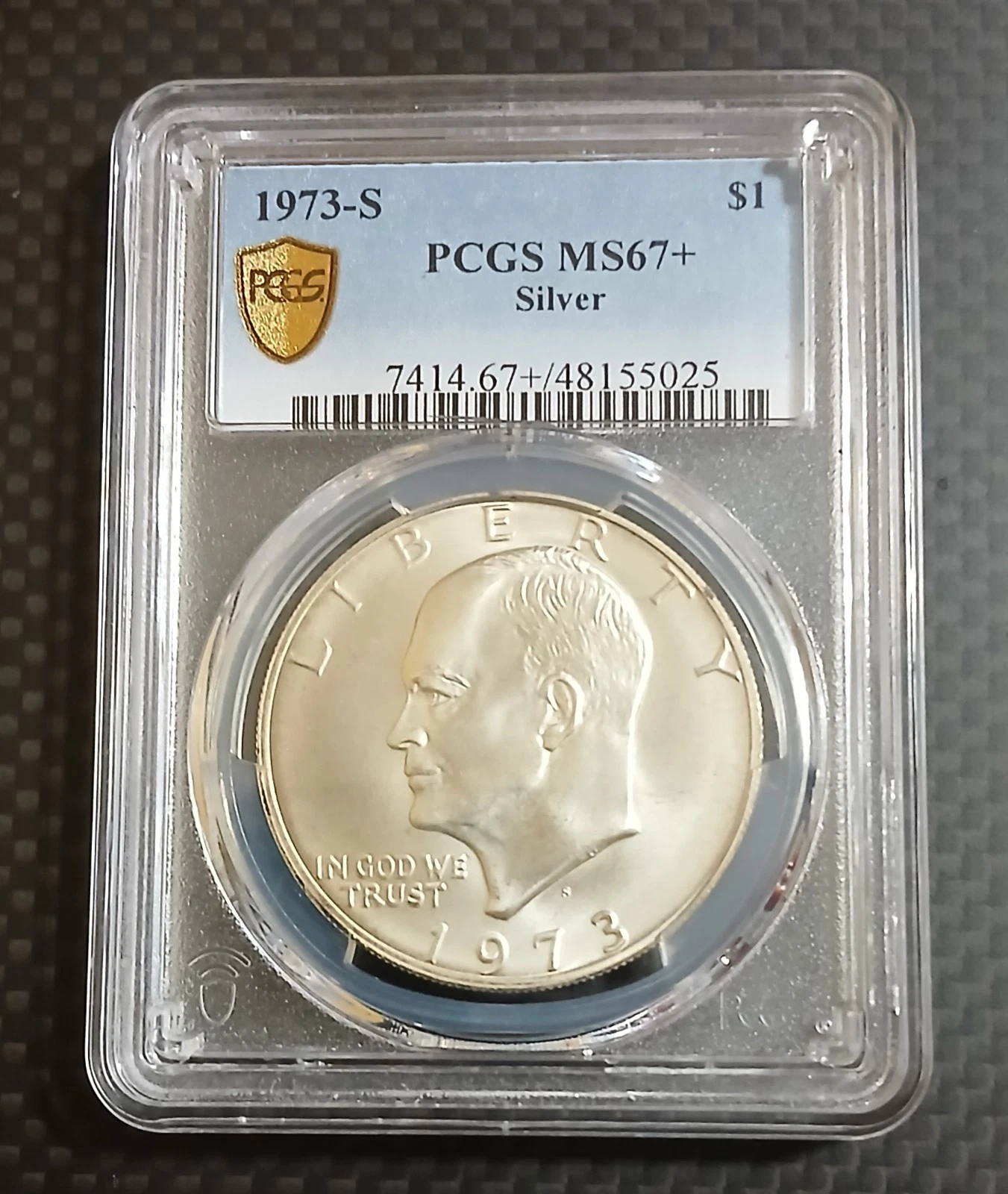 1973 S Silver Eisenhower Dollar-Unique satin finish!  Exceptional in its class
