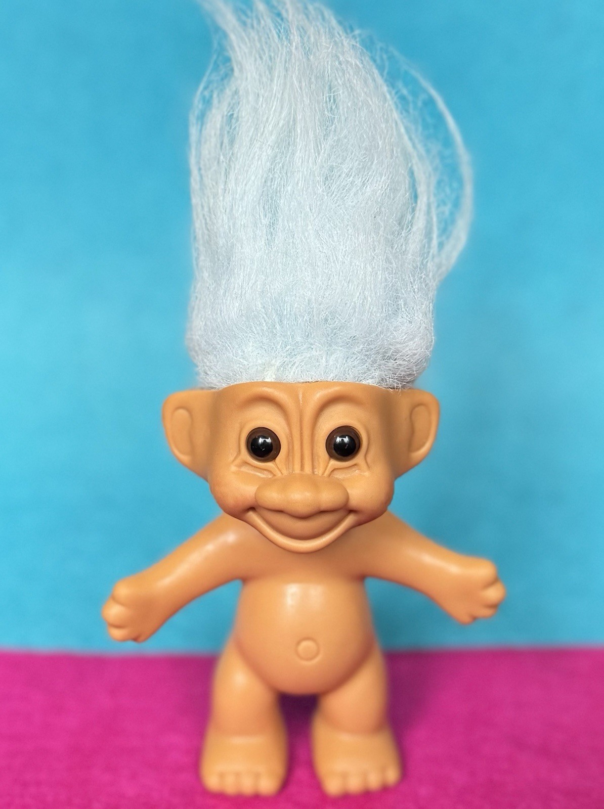 Vintage Russ Naked Troll Doll With Baby Blue Hair