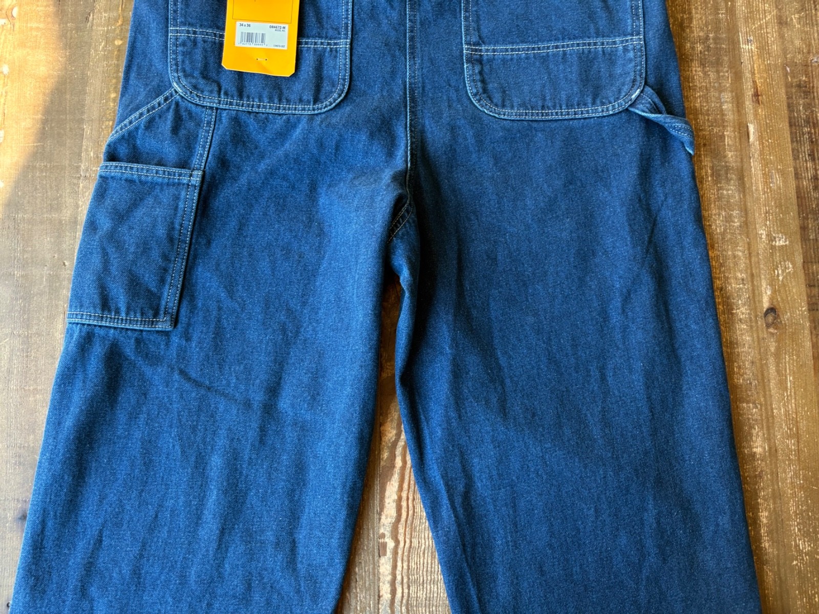Carhartt Blue Denim Bib Overalls 34x36 Loose Fit Bibs New With Tags OR4672-M Y2K