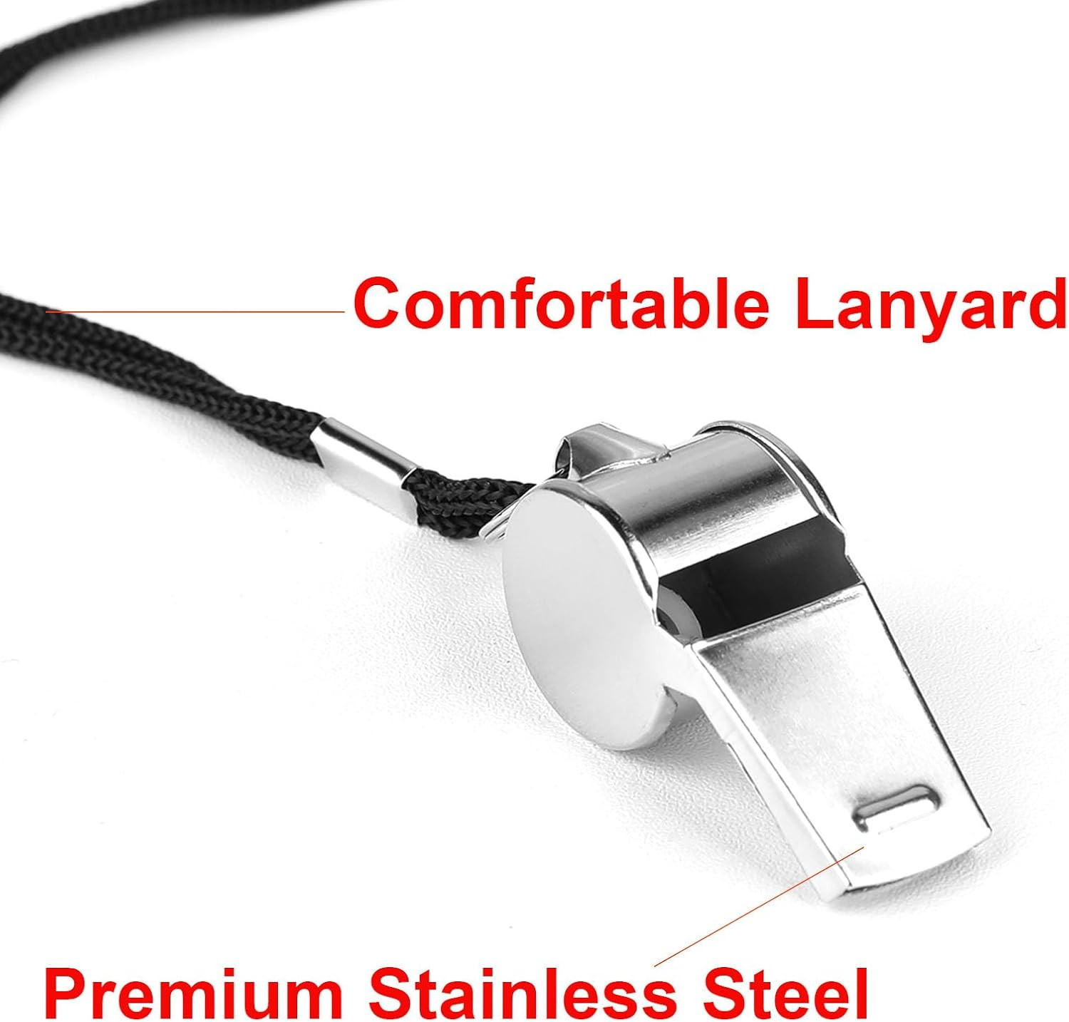 24-Pack Stainless Steel Whistles with Lanyards - Loud, Clear Sound for Coaches,